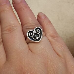James Avery French Heart Ring, Sterling Silver, Size 8.75